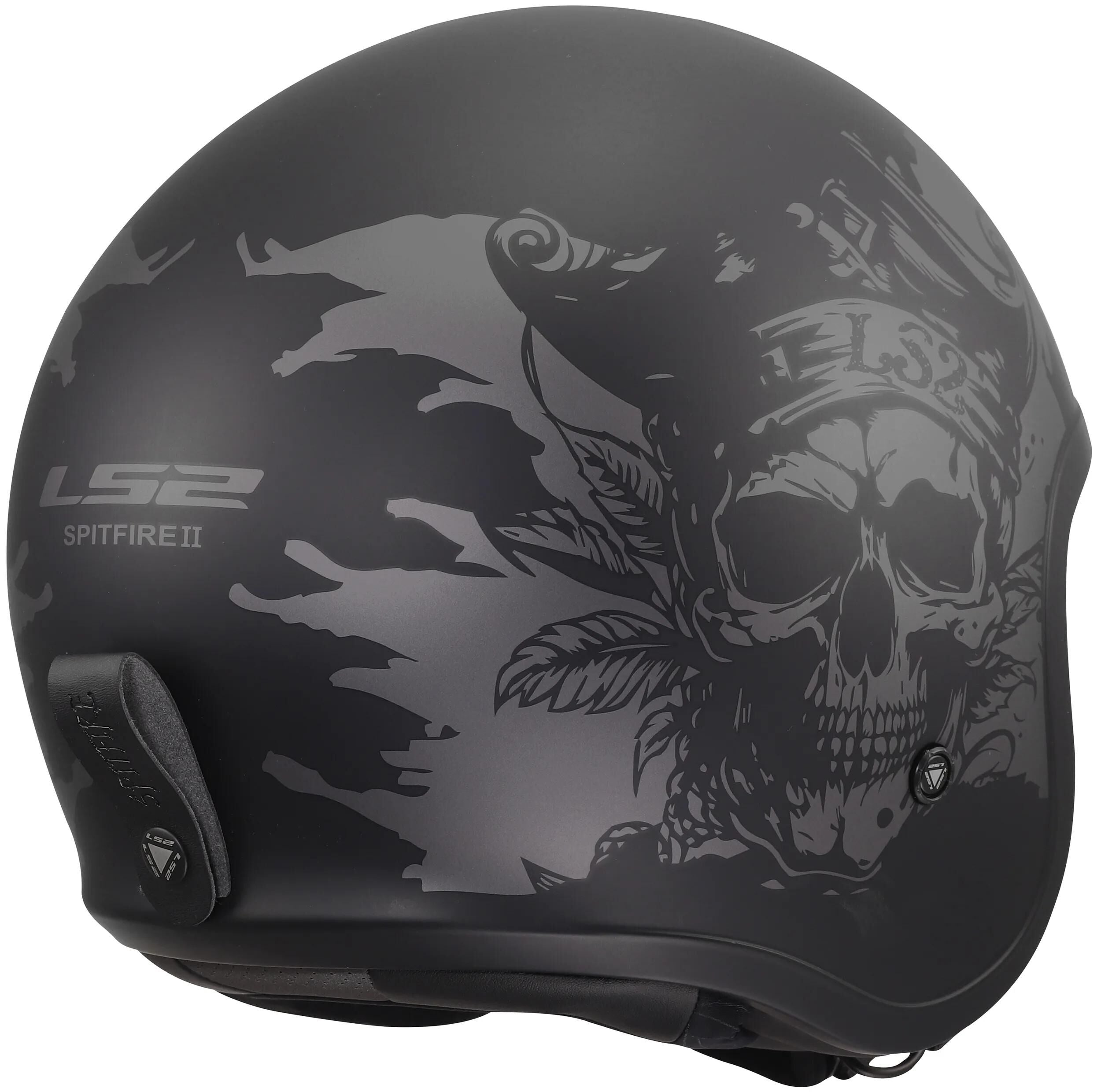 Ls2 jethelm of599 spitfire ii willy helmet of599 spitfire ii willy black grey xl