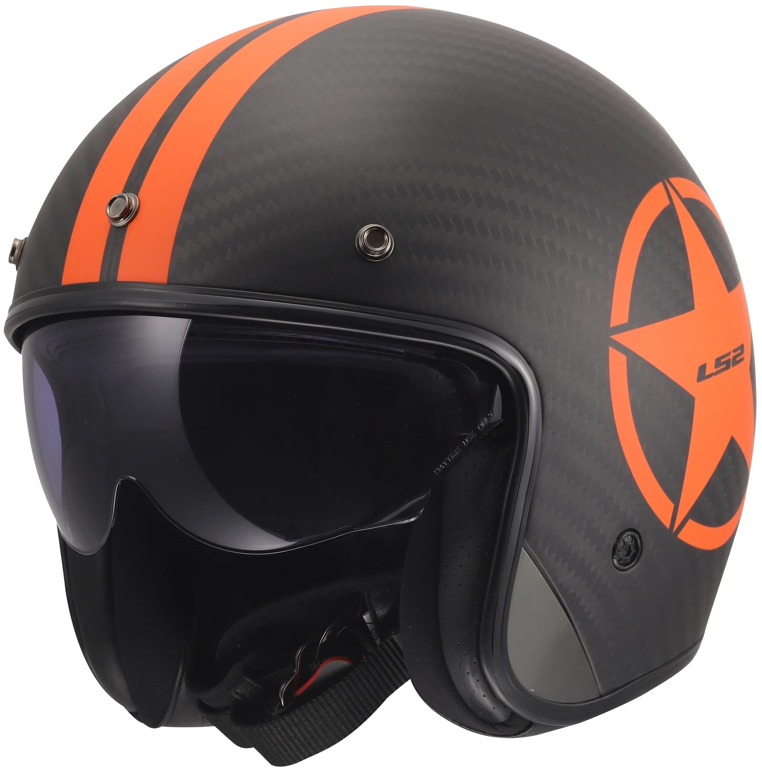 Ls2 jethelm of601 bob ii carbon star helmet of601 bob ii carbon star orange gr.xxl