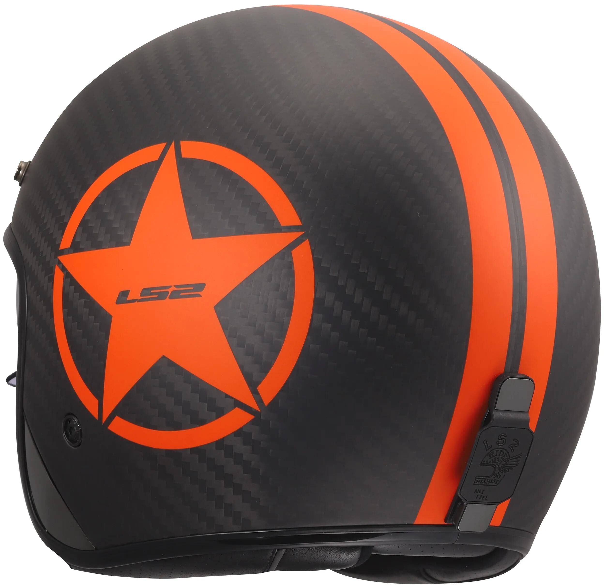 Ls2 jethelm of601 bob ii carbon star helmet of601 bob ii carbon star orange gr.xxl