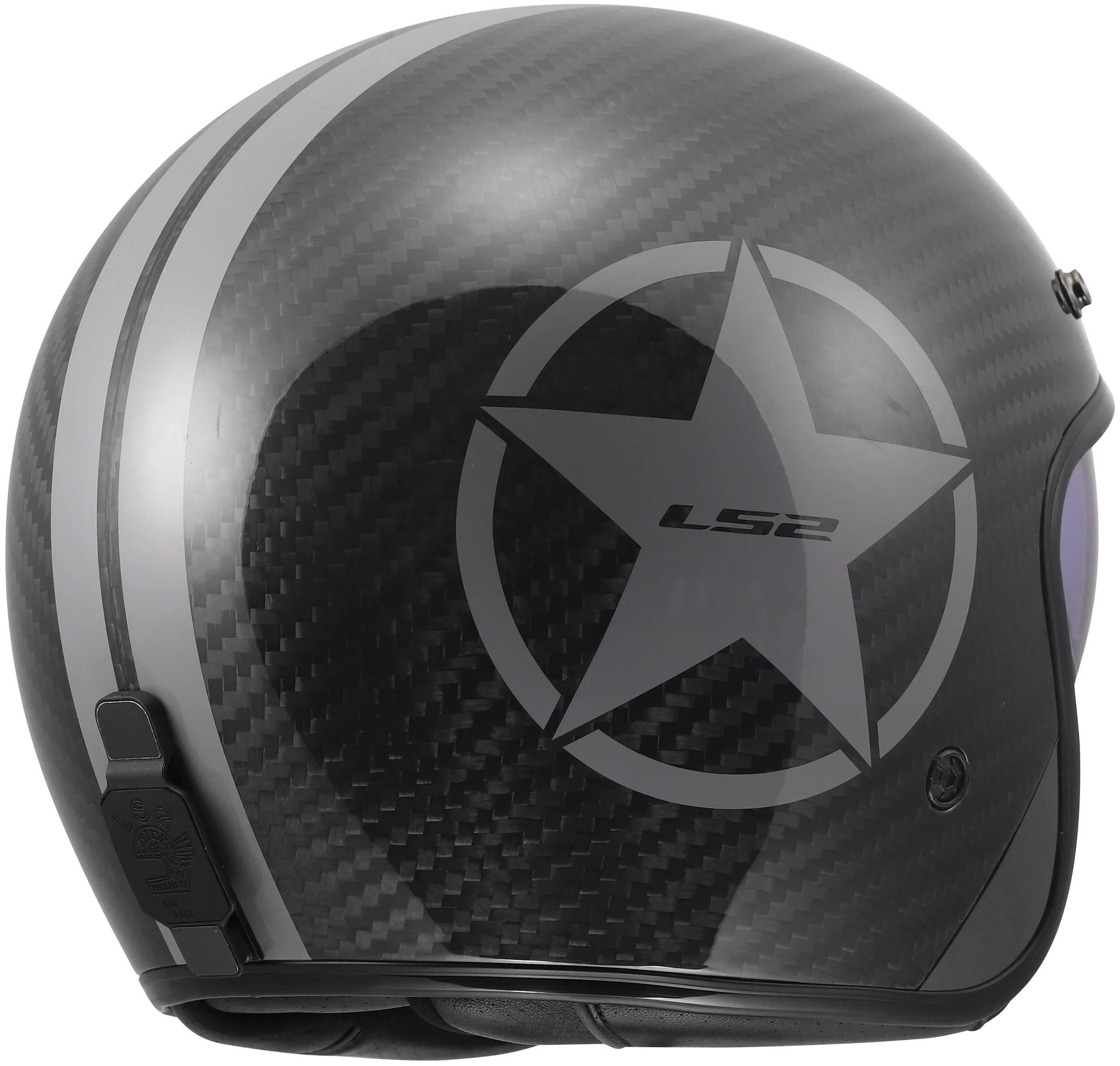 Ls2 jethelm of601 bob ii carbon star helmet of601 bob ii carbon star gray gr. xxl