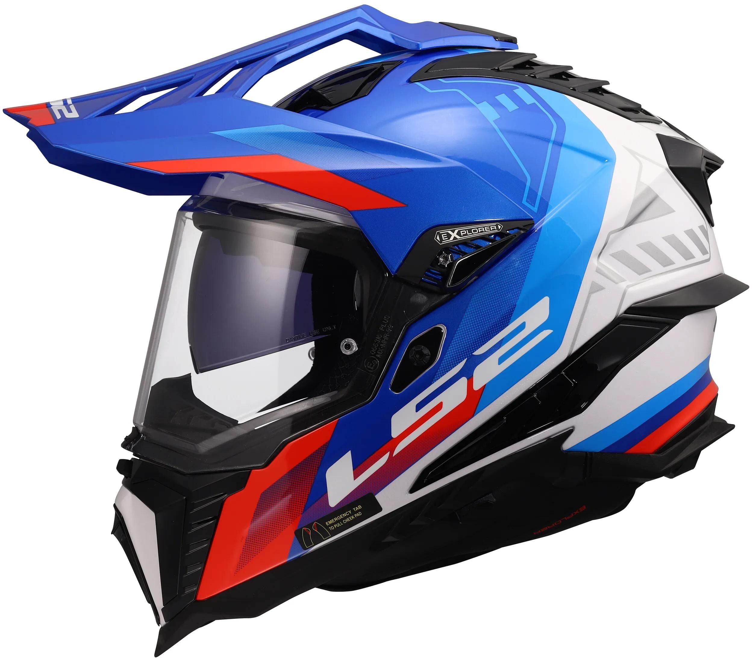 Ls2 endurohelm mx701 explorer hexa helmet mx701 explorer hexa white blue red l