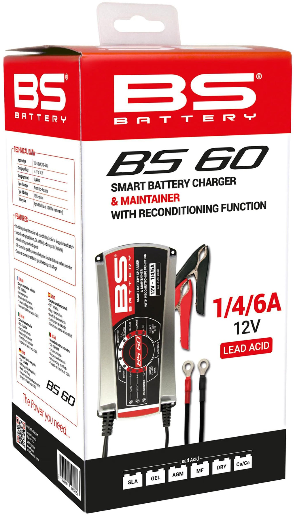 Bs-battery batterieladegerät bs60 charger bs60,bs-charge 1a 4a 6a