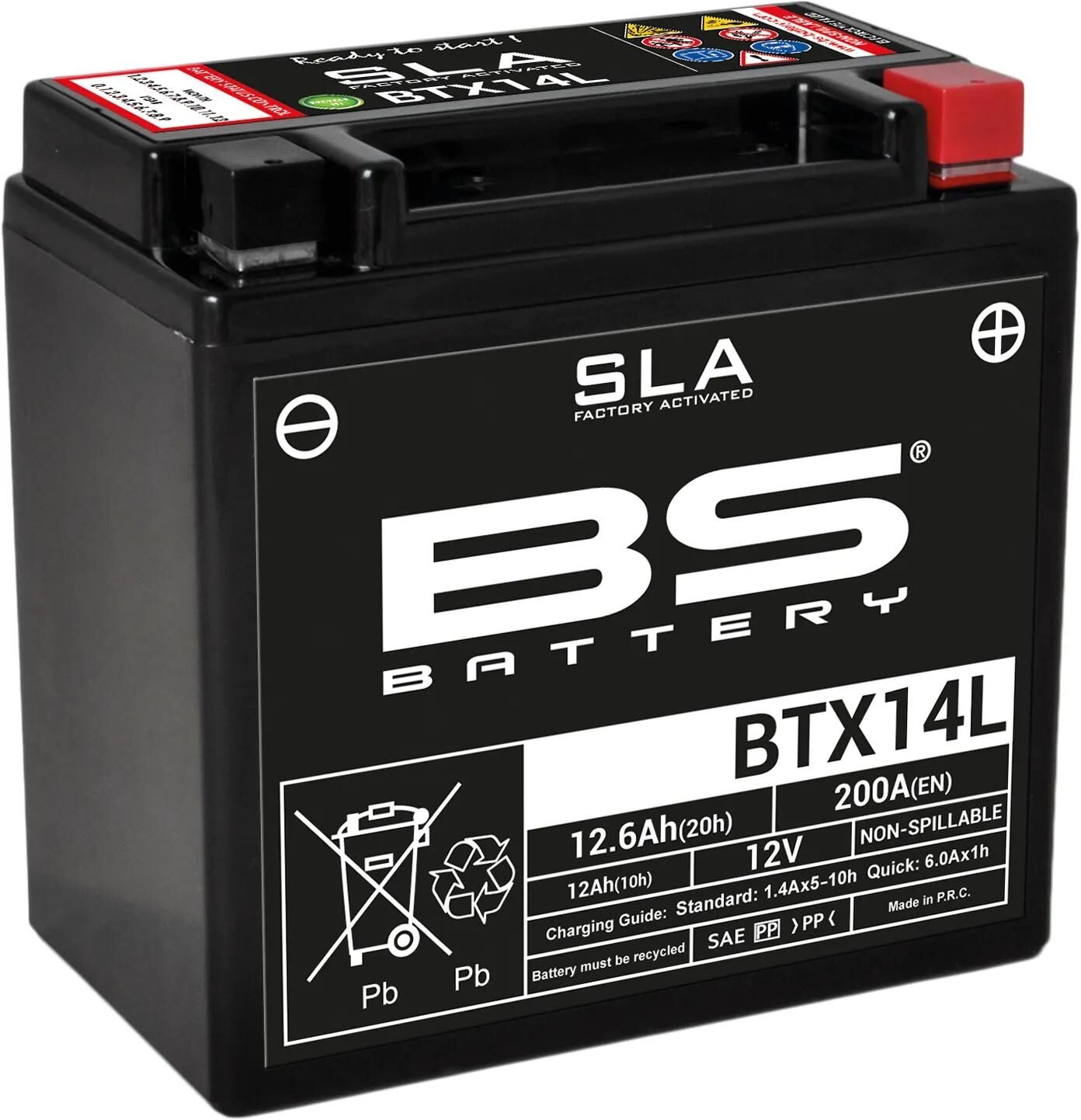 Bs-battery batterie btx14l battery btx14l bs sla
