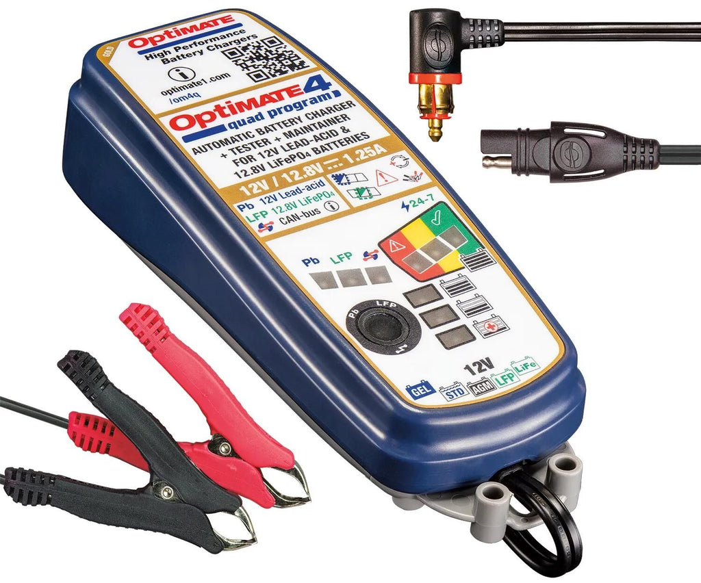 Tecmate batterieladegerät optimate4 quad program charger optomate 4 quad progr.12 volt