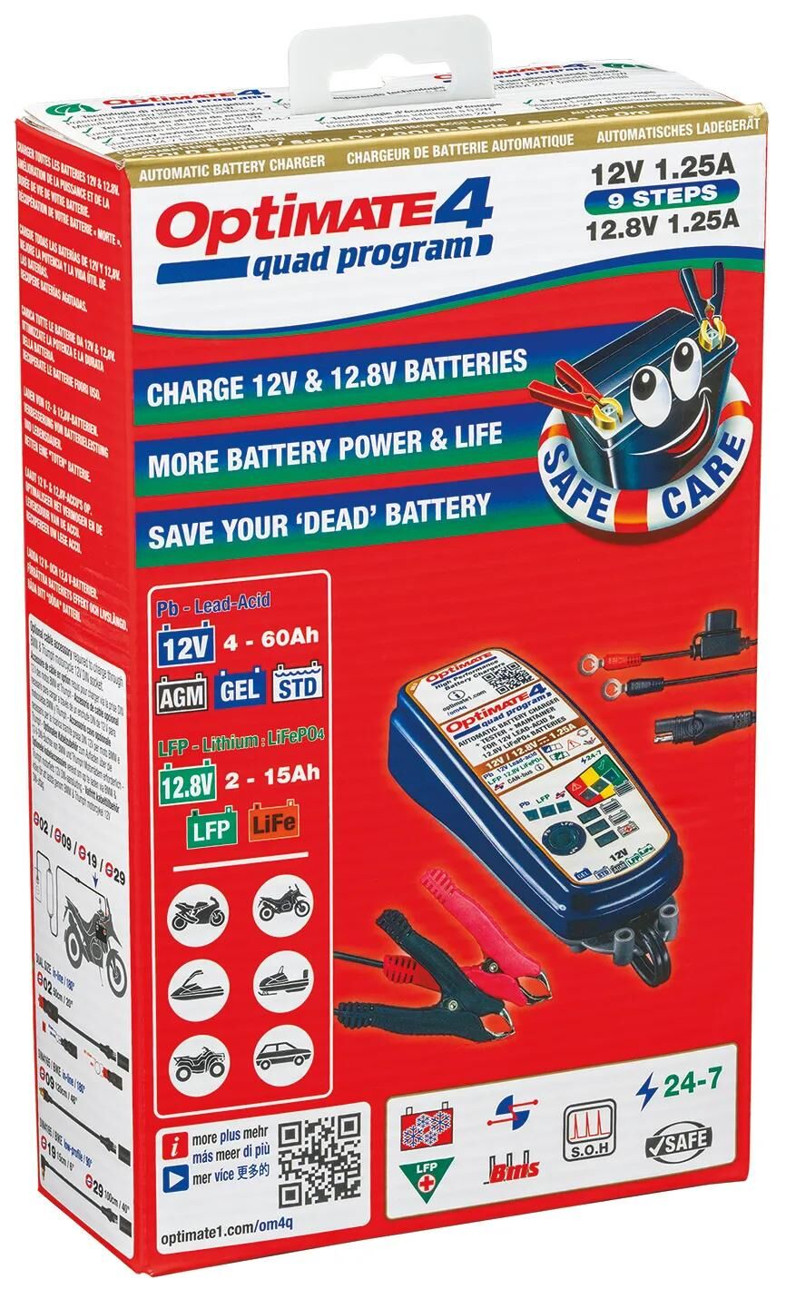 Tecmate batterieladegerät optimate4 quad program optimate 4 charger quad program