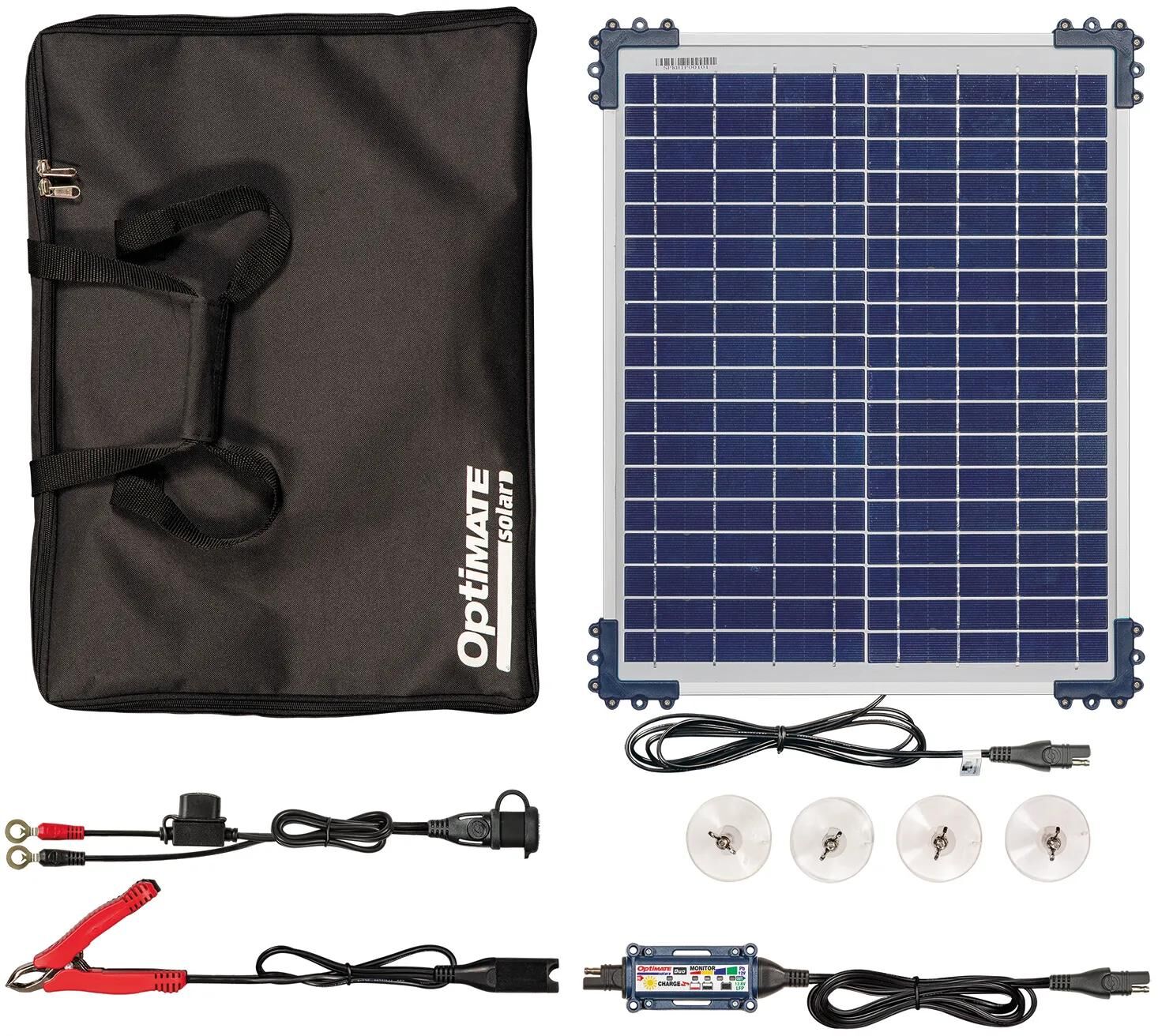 Tecmate batterieladegerät optimate solar duo 20w travel kit optimate charger solar duo 20w