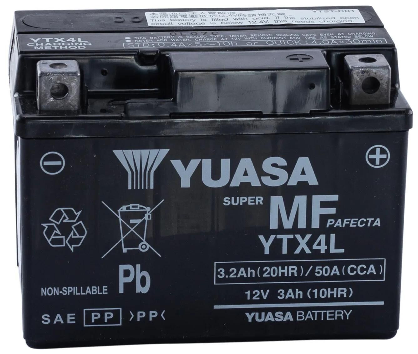 Yuasa batterie ytx4l ytx4l-bs battery ytx4l agm
