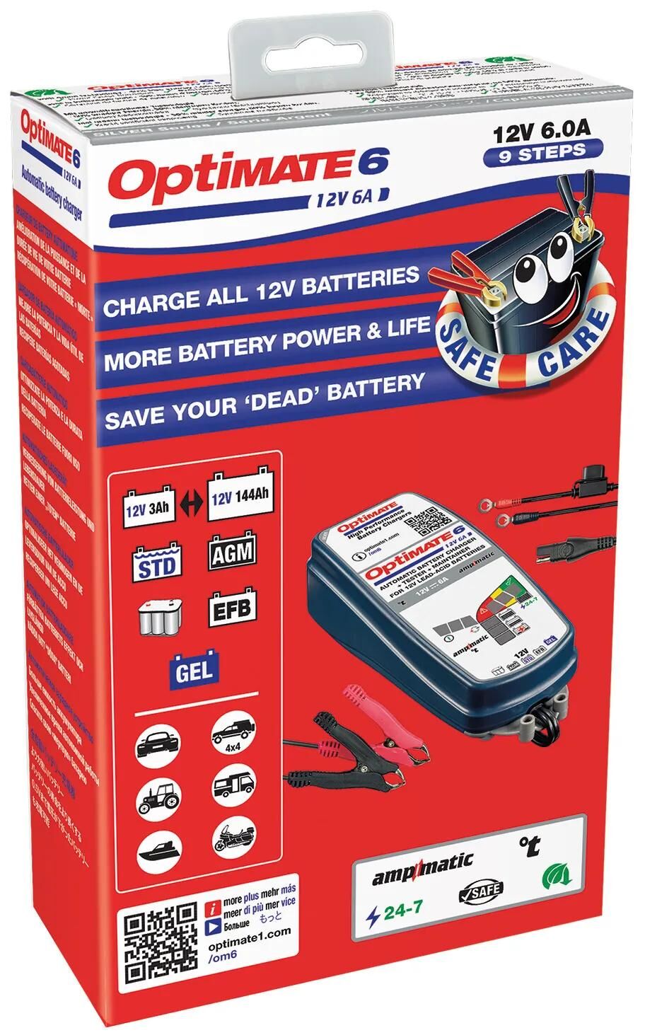 Tecmate batterieladegerät optimate 6 ampmatic 6a optimate 6 charger ampmatic 6a
