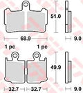 Trw remblokken mcb 828 brake pads sinter mcb 828 sv