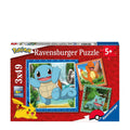 Ravensburger puzzel pokémon - legpuzzel - drie puzzels - 49 stukjes - kinderpuzzel