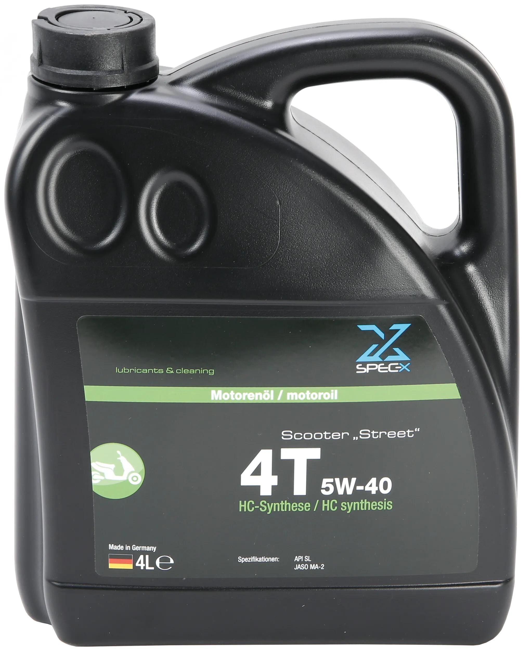 Spec-x motoröl scooter 4t street motor oil 4t 5w-40 4l scooter