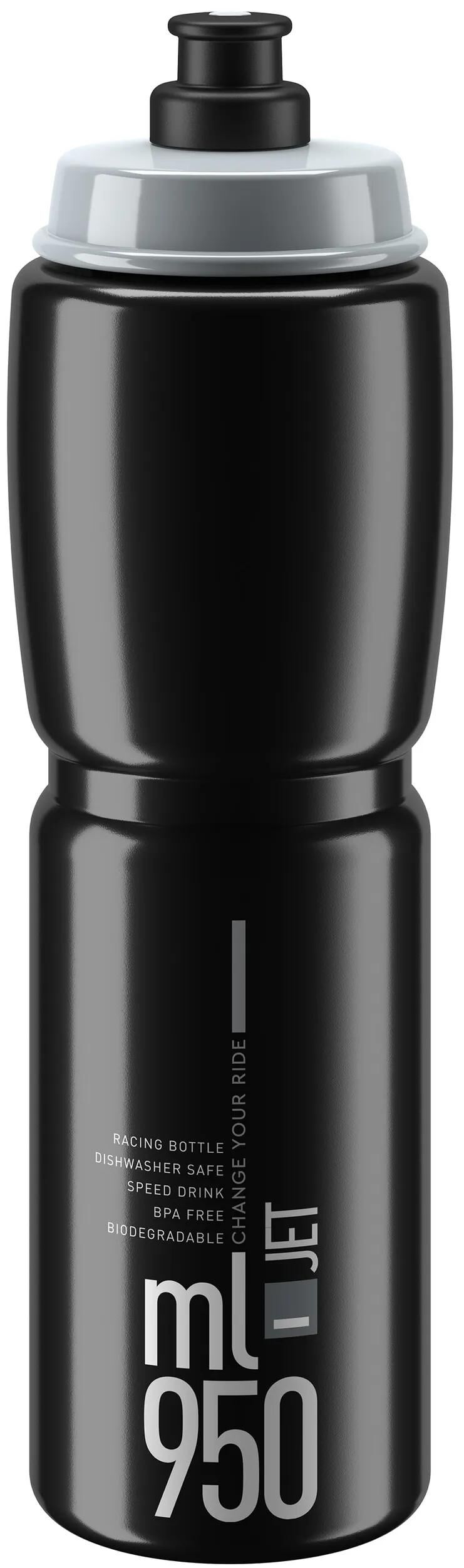 Elite trinkflasche jet plus bottle jet plus 950ml black grey