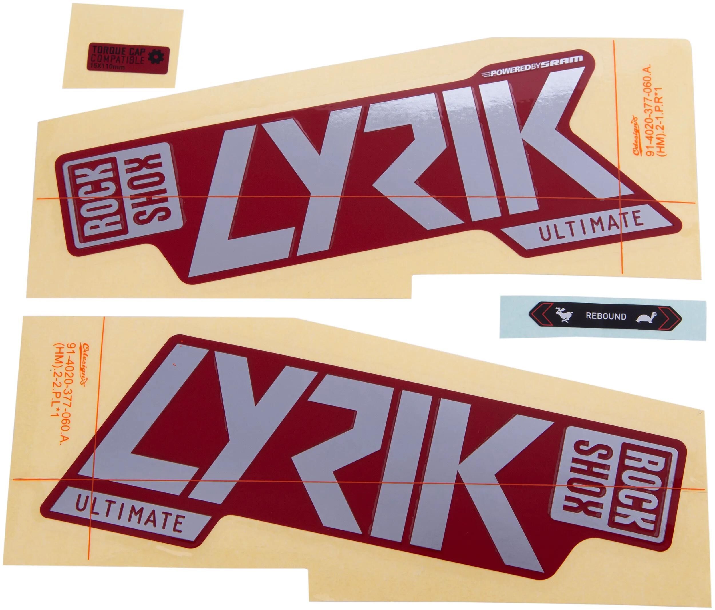 Rockshox decor set decal set rs lyrik ult. f.red