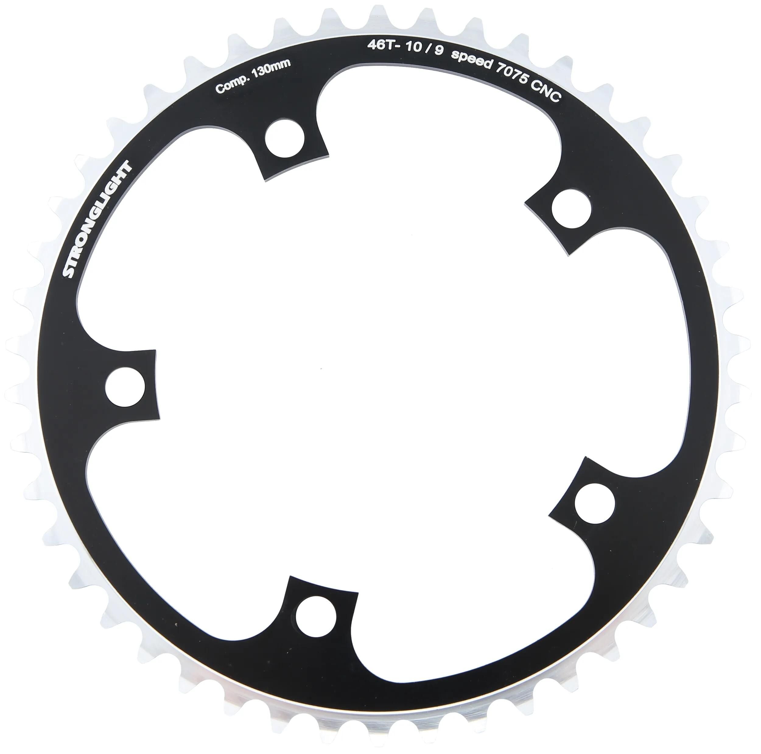 Stronglight kettingblad type s 7075 t6 chainring 7075t6 black 130 mm lochkr. 46z.