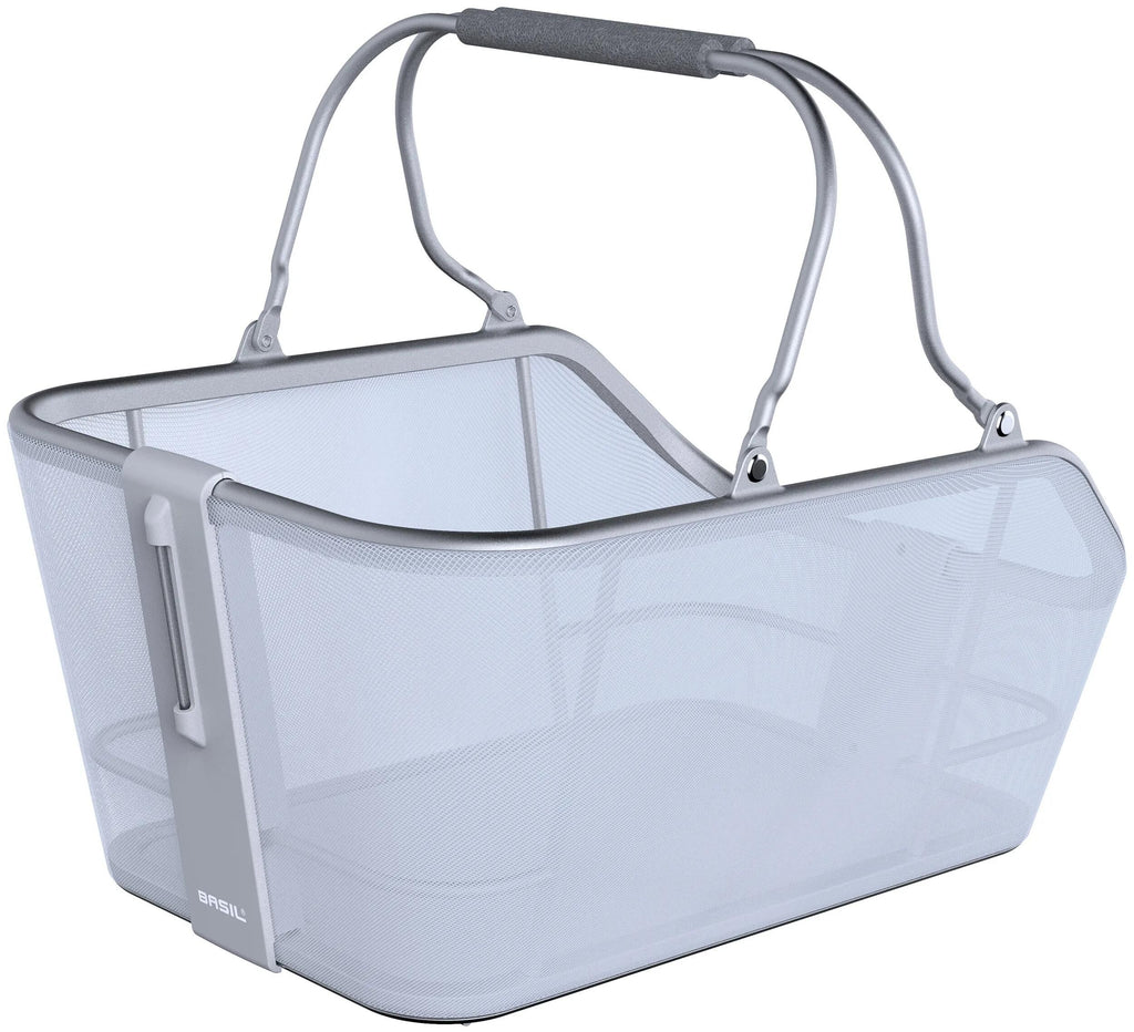 Basil fietsmand cento tech fiber nordlicht mik 21 liter 39 x 24 x 15 cm blauw zilver
