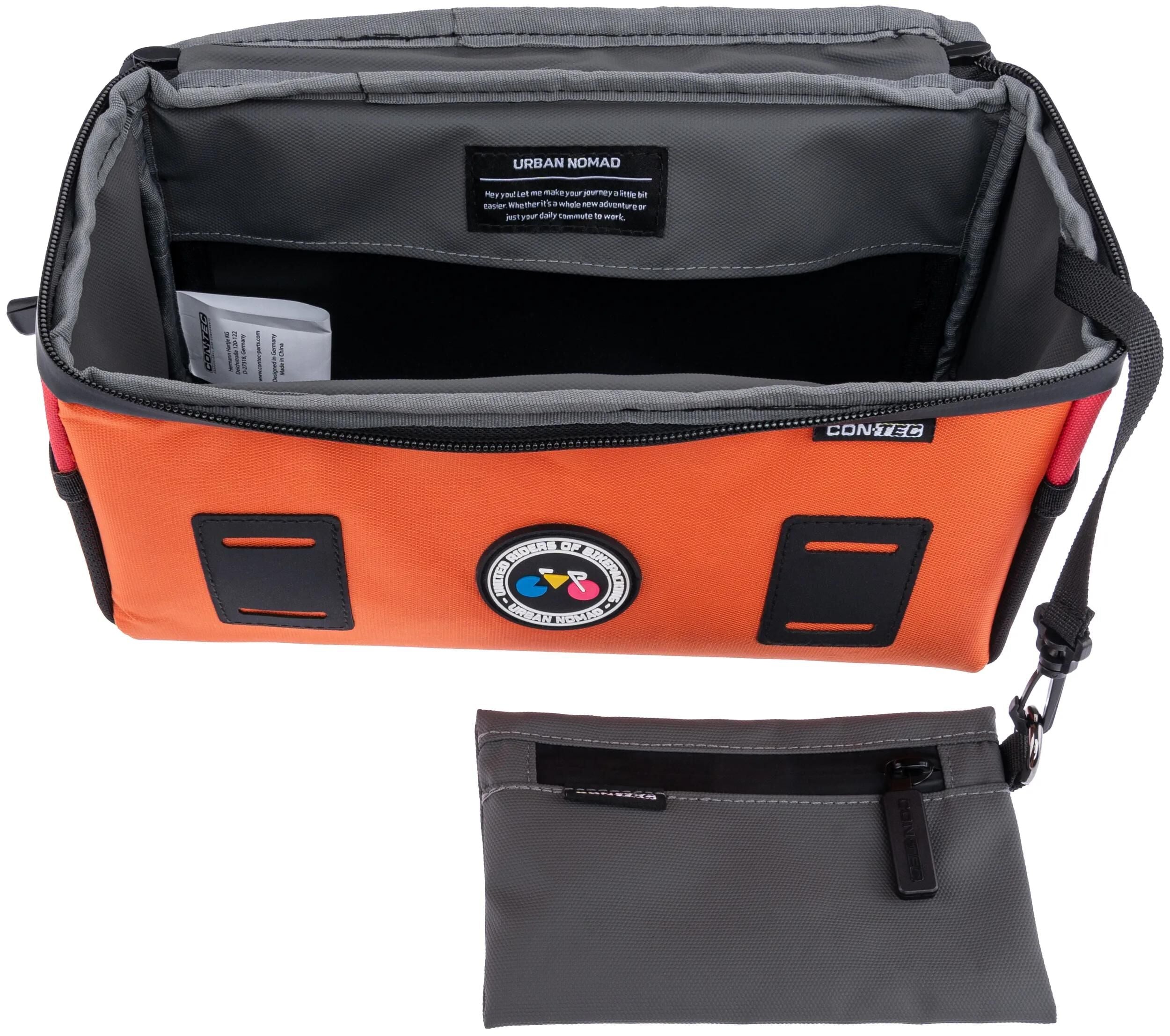 Contec lenkertasche urban nomad front 4.2 ct handlebar bag urban nomad front 4.2 orange pi