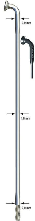 Sapim spaak 14-254l race rvs zwart zonder nippel (100st)