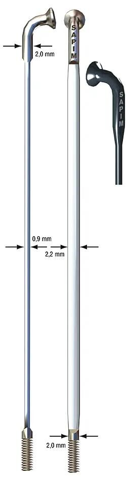 Sapim messerspeiche cx-ray aero blade spoke cx-ray sst 2x260mm sil.