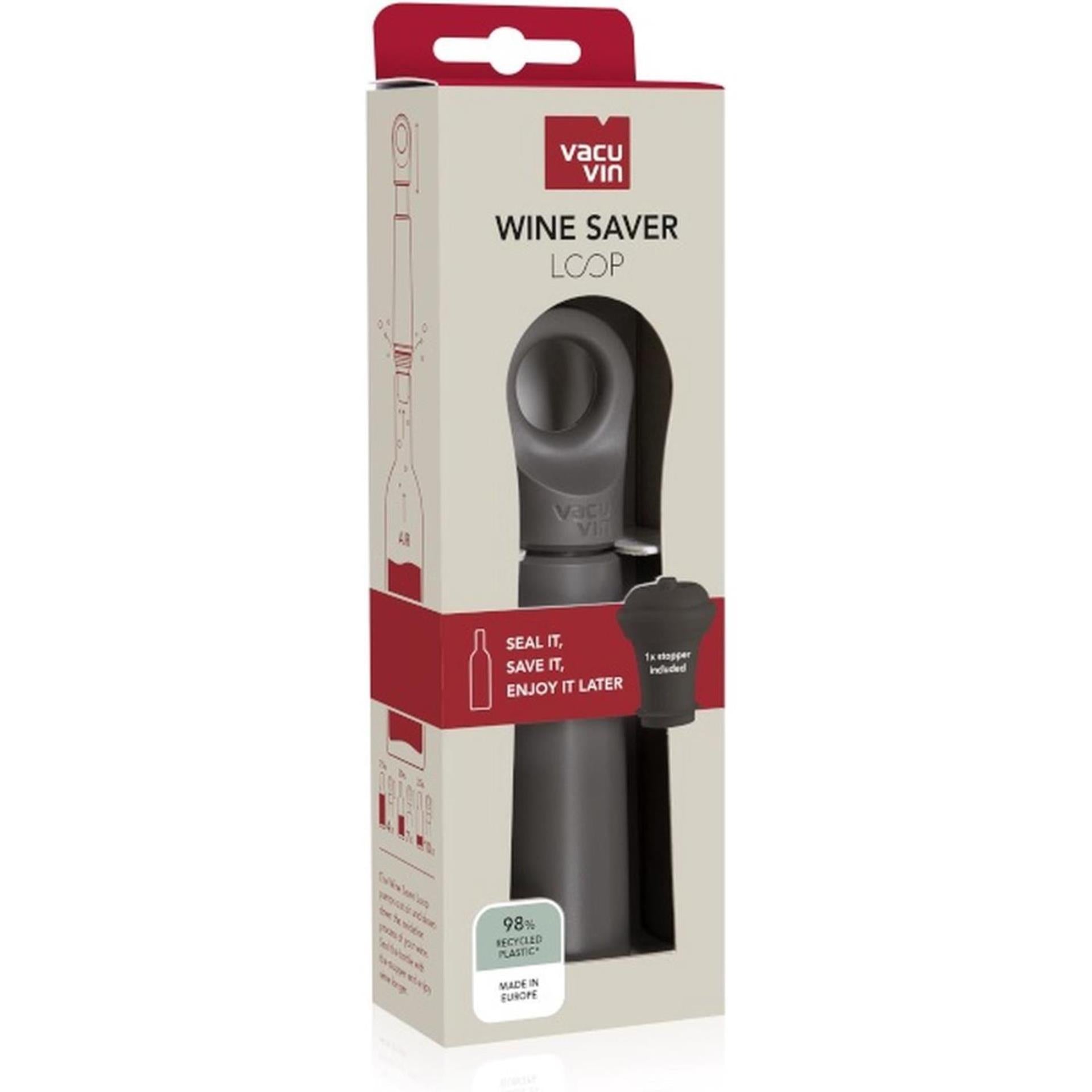Vacuvin vacu vin wine saver loop + stopper grijs