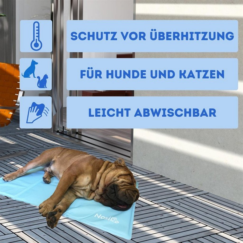Nosli zelfkoelende koelmat voor honden en katten 76x103 cm zeeblauw