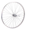 Shimano achterwiel 28 sp. alu spaak 13 basic zilver remnaaf