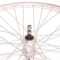 Sunrace achterwiel 28 sp. alu spaak 13 trek basic zilver alu naaf v.as 7v