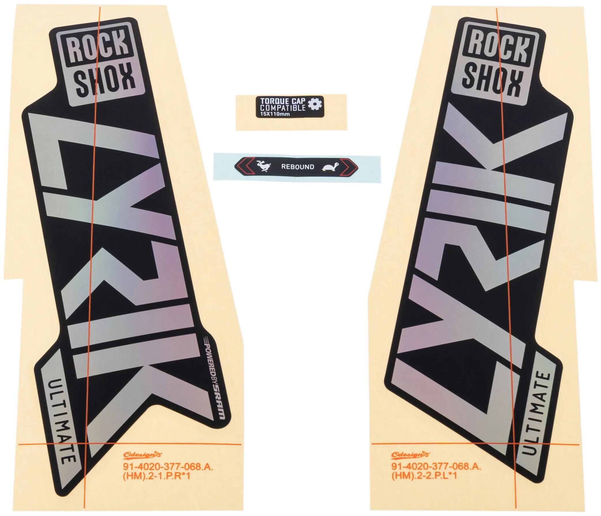 Rockshox dekor set signatur series decal set rs lyrik ult. rainbow