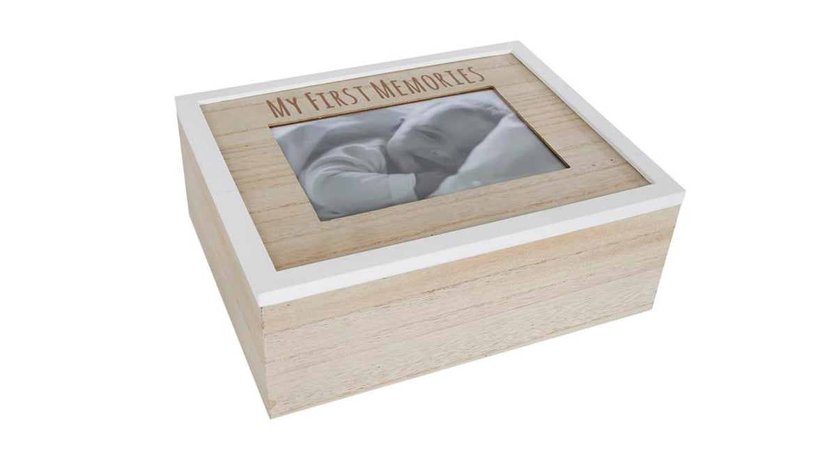Weitere Marken meine ersten Erinnerungen Holzlagerbox 24x19x9 cm Naturweiß