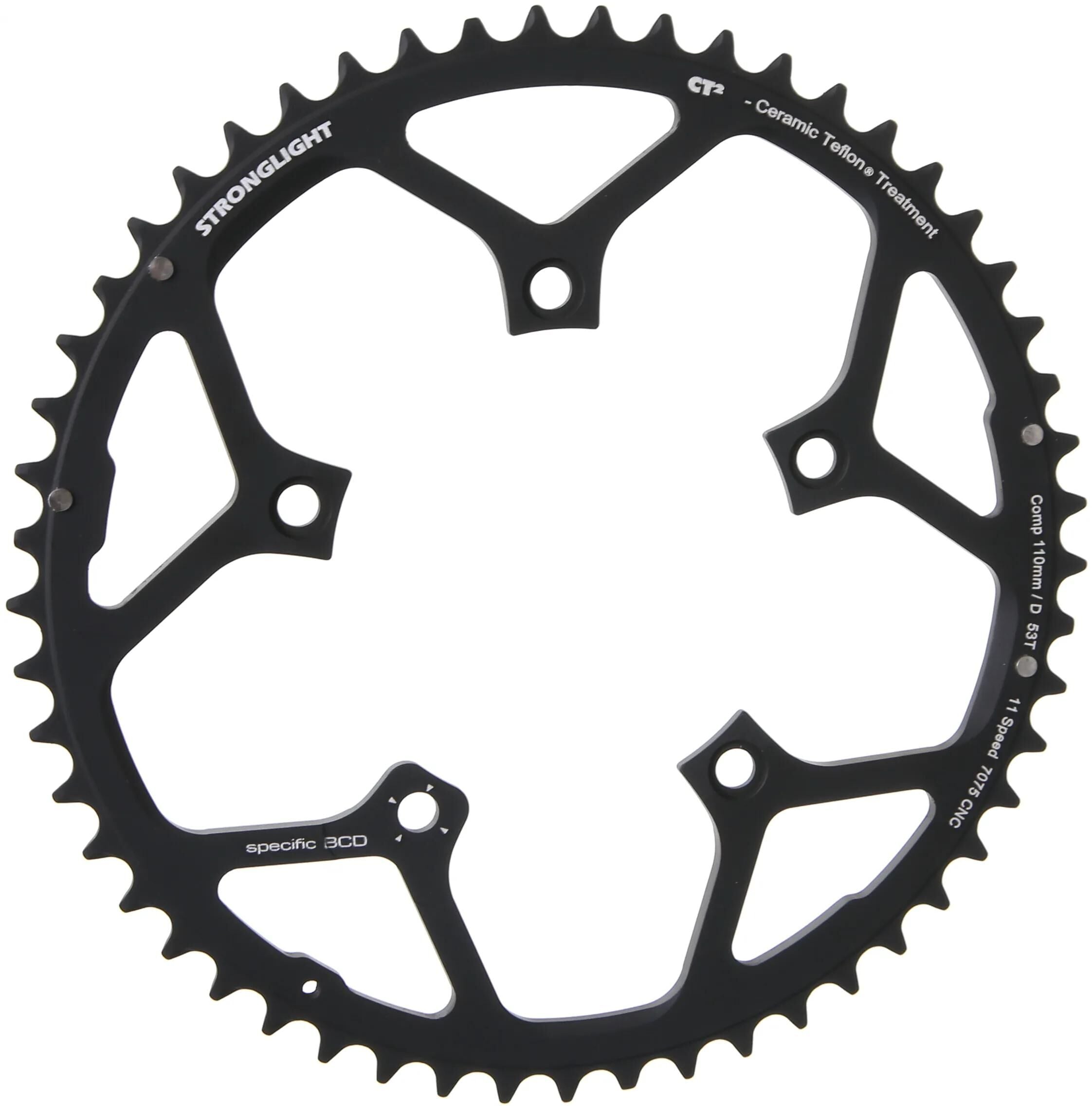 Stronglight kettingblad ct2 chain ring strongl.ct2 53t out.cer.teflon coat.
