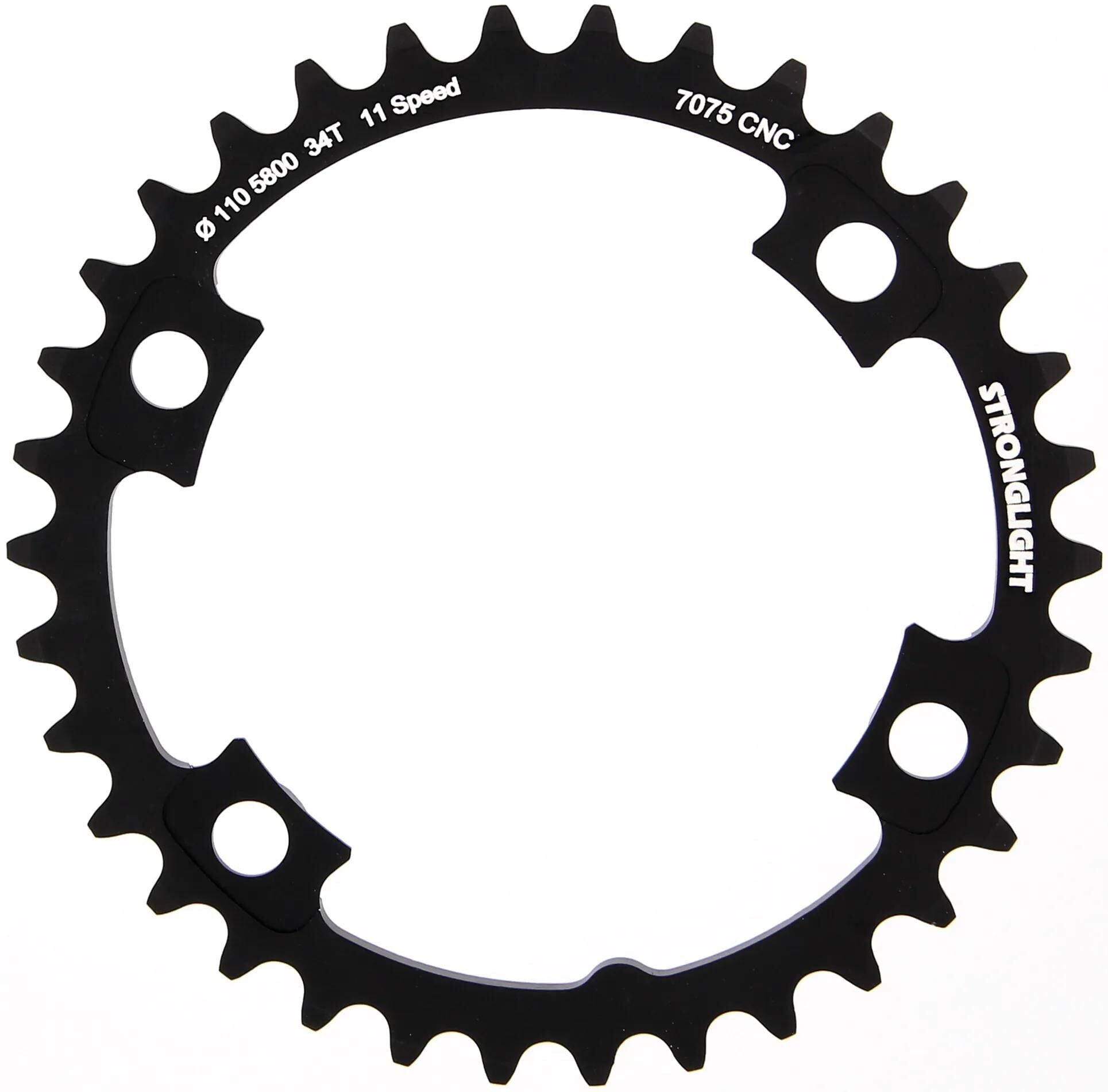 Stronglight kettenblatt chain ring strongl. 34t inner alu black