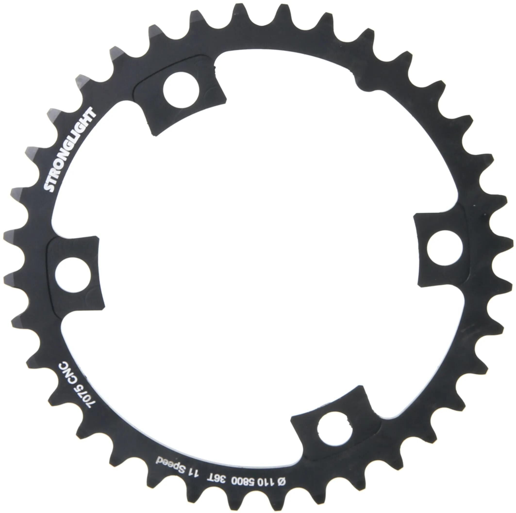 Stronglight kettenblatt chain ring strongl. 36t inner alu black