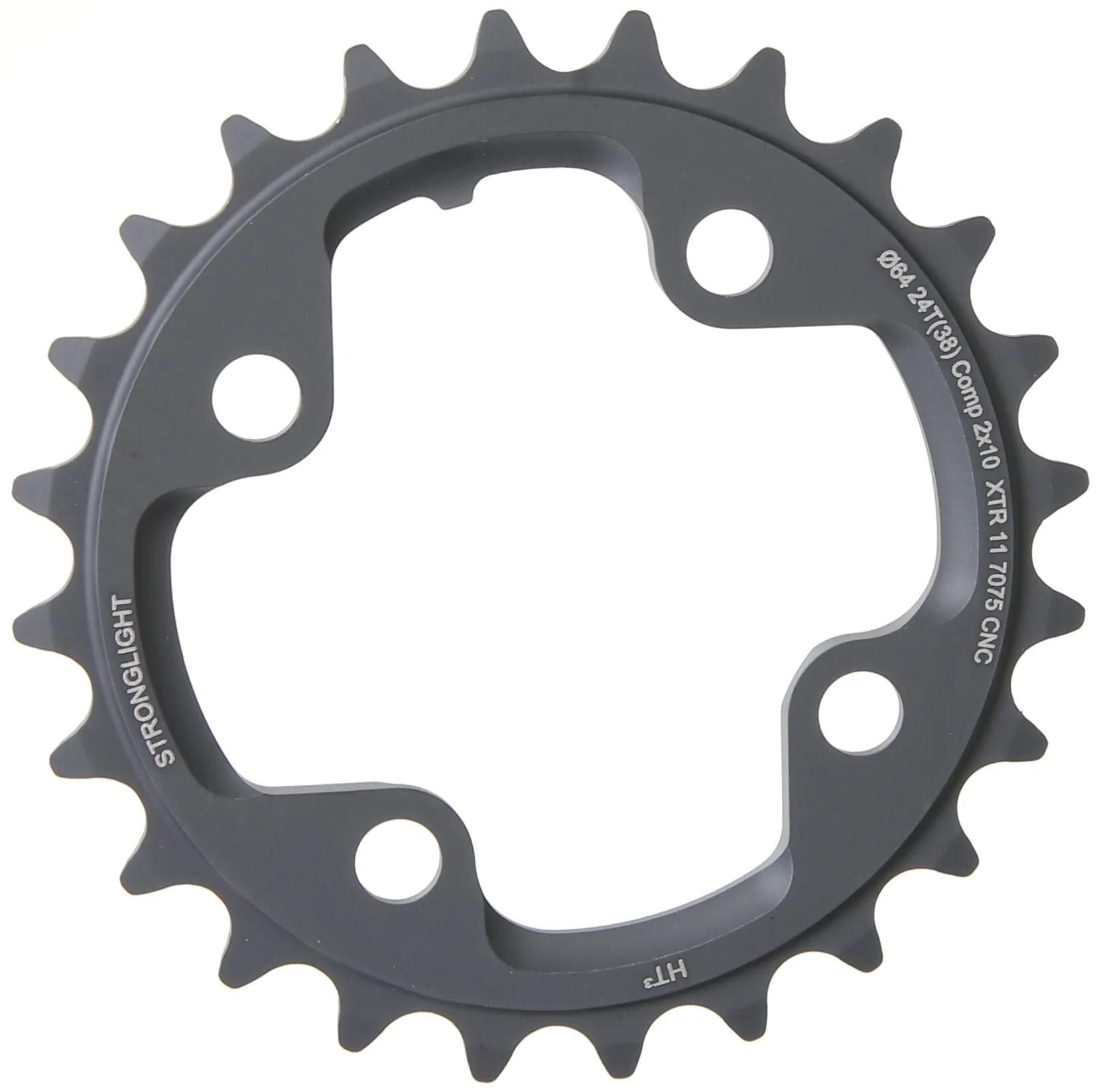 Stronglight kettingblad ht3 chain ring strongl. ht3 24t inner alu black