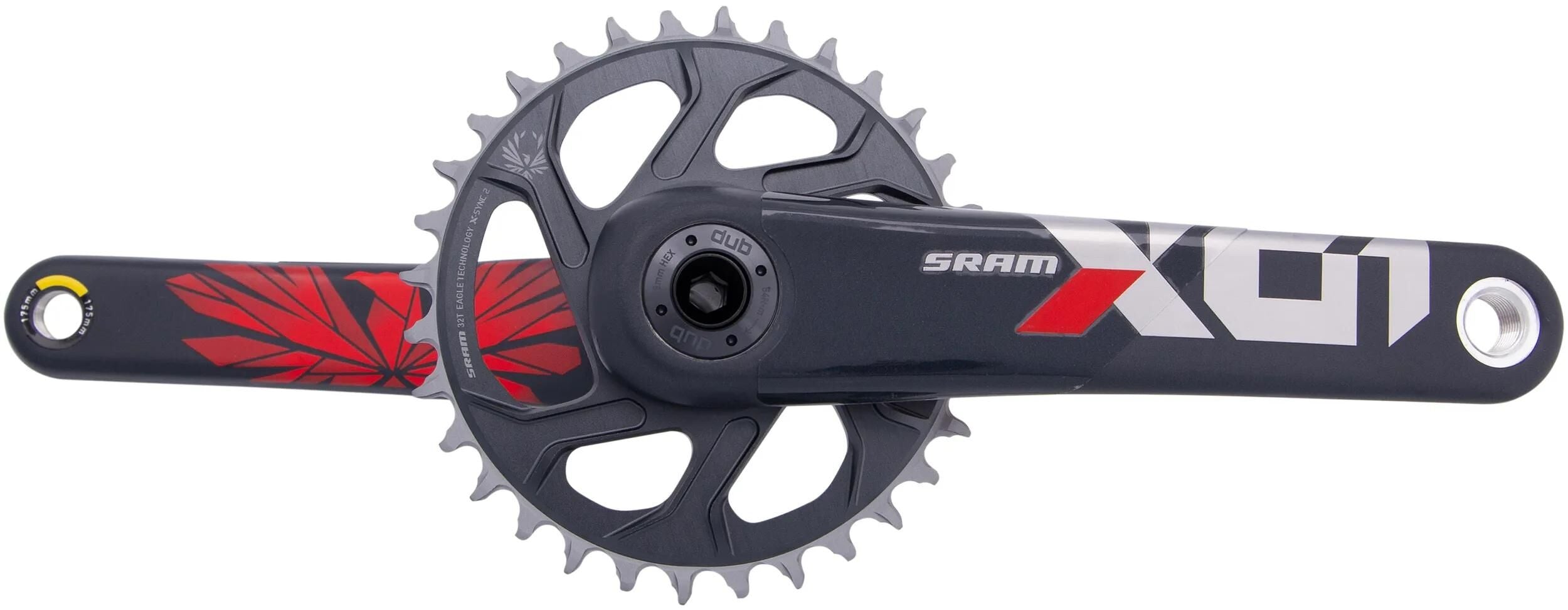 Sram kettenradgarnitur x01 eagle crankset x01 eagle 32t boost 175mm oxy red