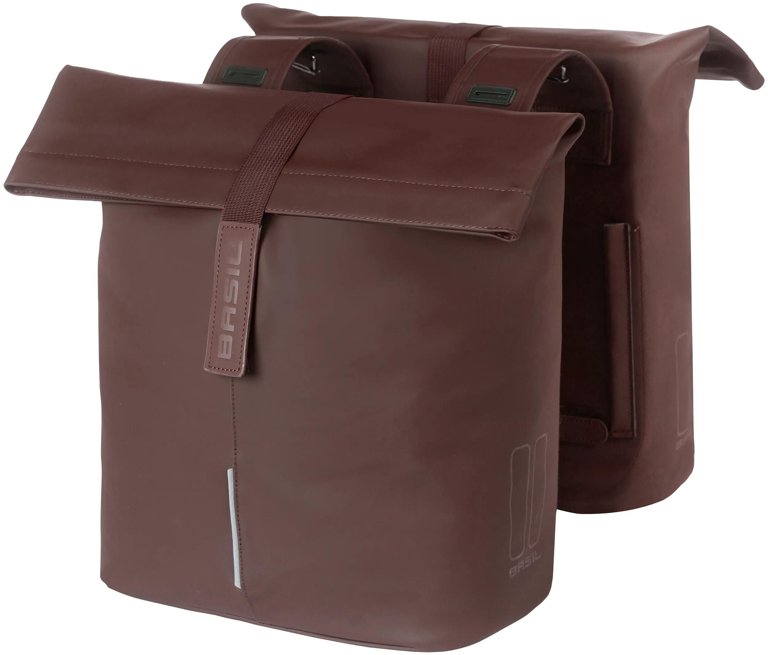 Basil City Doppel-Panniertasche 28–32 Liter, 12 x 29 x 30 cm, geröstet braun