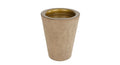Kandelaar tiffany conisch goud cream metaal 9x9x11,5cm
