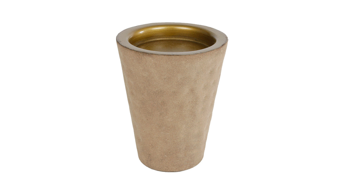 Kandelaar tiffany conisch goud cream metaal 9x9x11,5cm