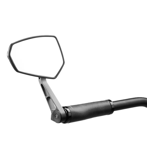 Ergotec Spiegel m-77 kurzer Arm 120 x 80-55 mm Aluminium - schwarz sandgestrahlt (k-geprüft)