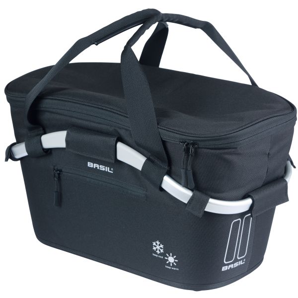Basil Classic Carry All ISO Fahrradkorb mit MIK-Befestigung, 18 Liter, 38 x 21 x 27 cm, schwarz