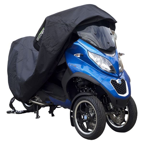 DS Covers ALFA 3W Motorradabdeckung mit Fach für Topcase – schwarz
