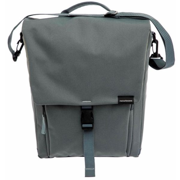 Einzelne Fahrradtasche New Looxs Tulum, 16 Liter, 35 x 17 x 37 cm – grün-grau