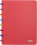 Atoma tutti frutti schrift - a5 - 144 bladzijden - commercieel geruit - transparant rood