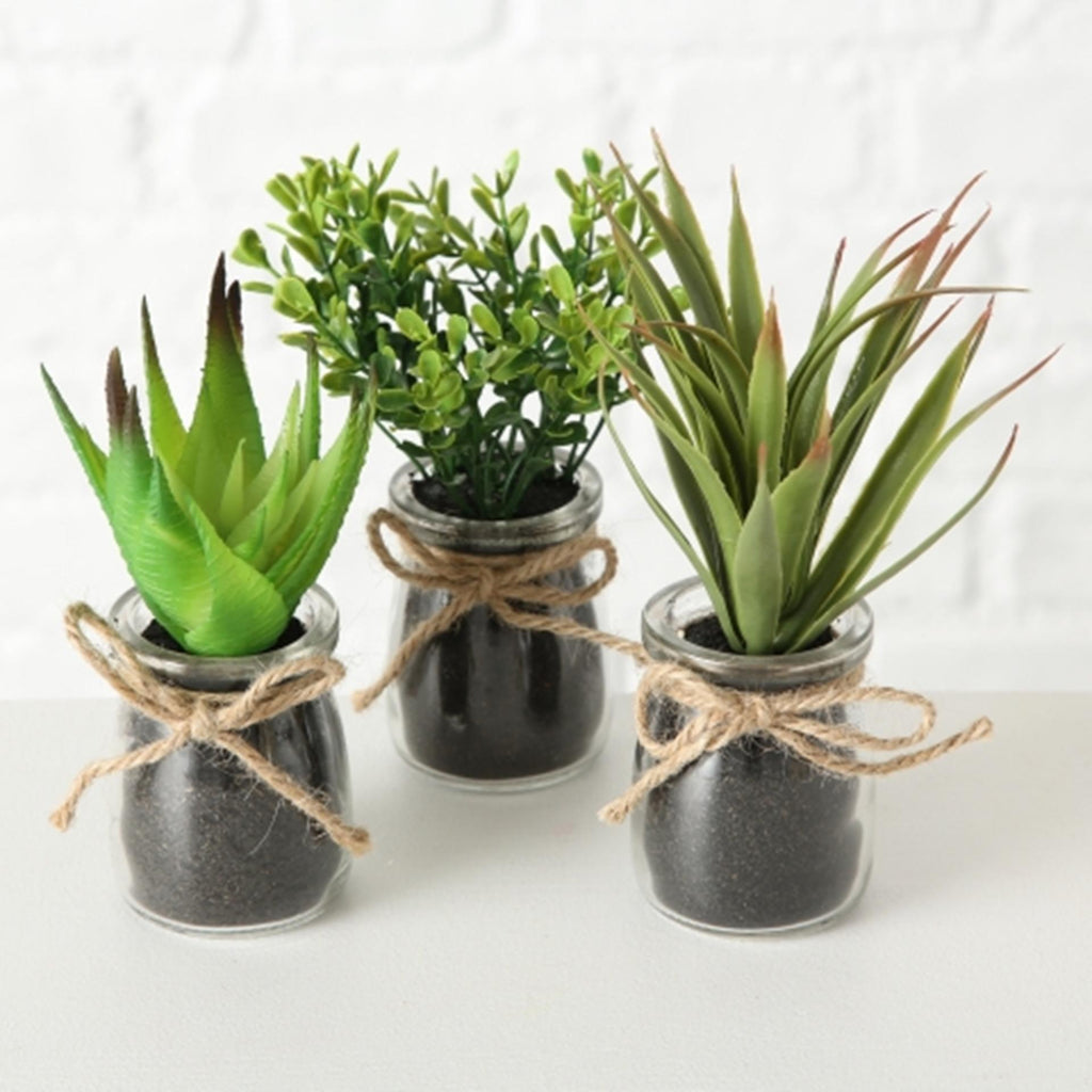 Boltze home sukkulente in pot ø10x17cm kunstplant