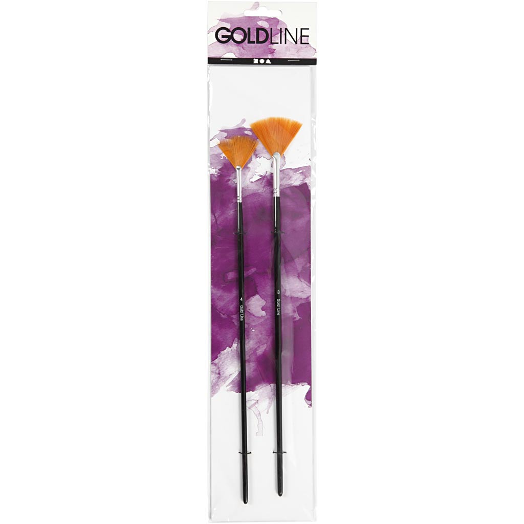 Creativ company gold line waaierpenselen, 2st.