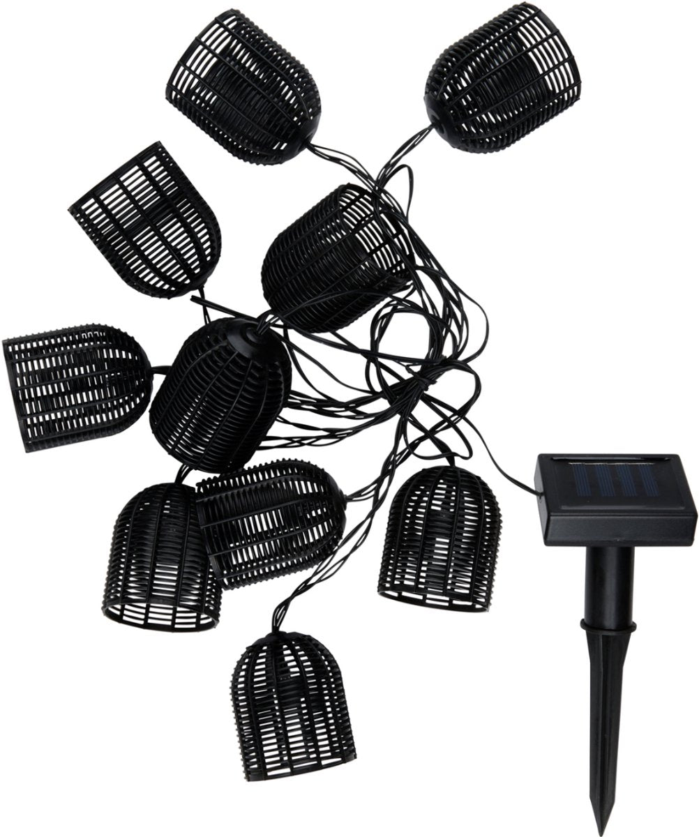 Solar-Lichterkette, schwarz, 420 cm