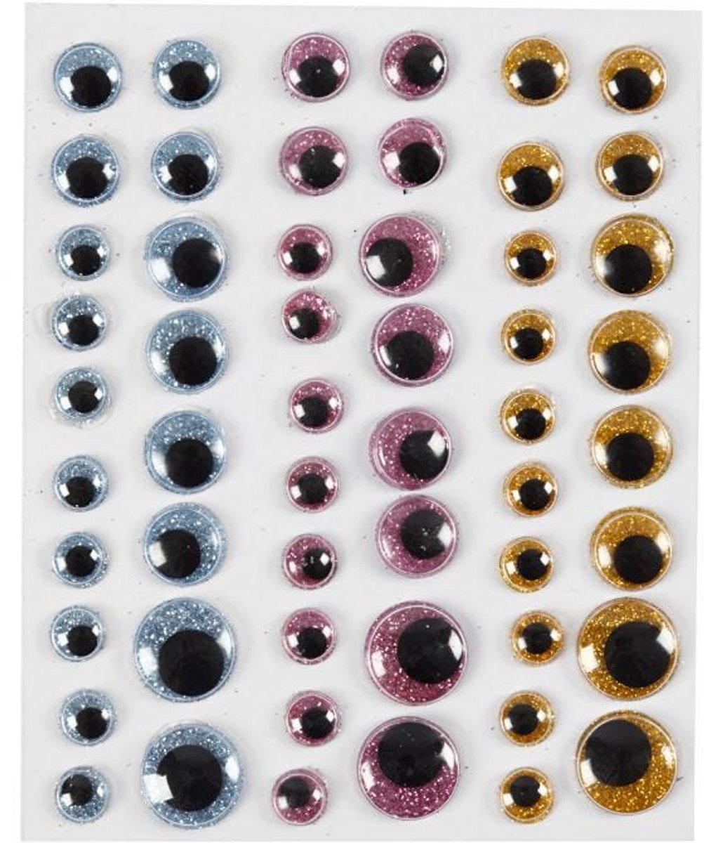 Creativ Company Wobble Eyes Color, 54 Stück.