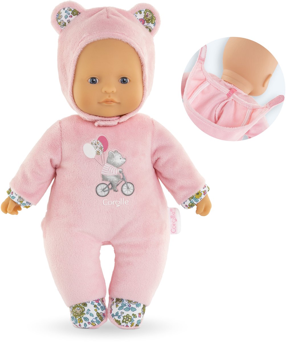 Corolle mon doudou süßes Herz Babypuppe - rosa Bär, 30 cm