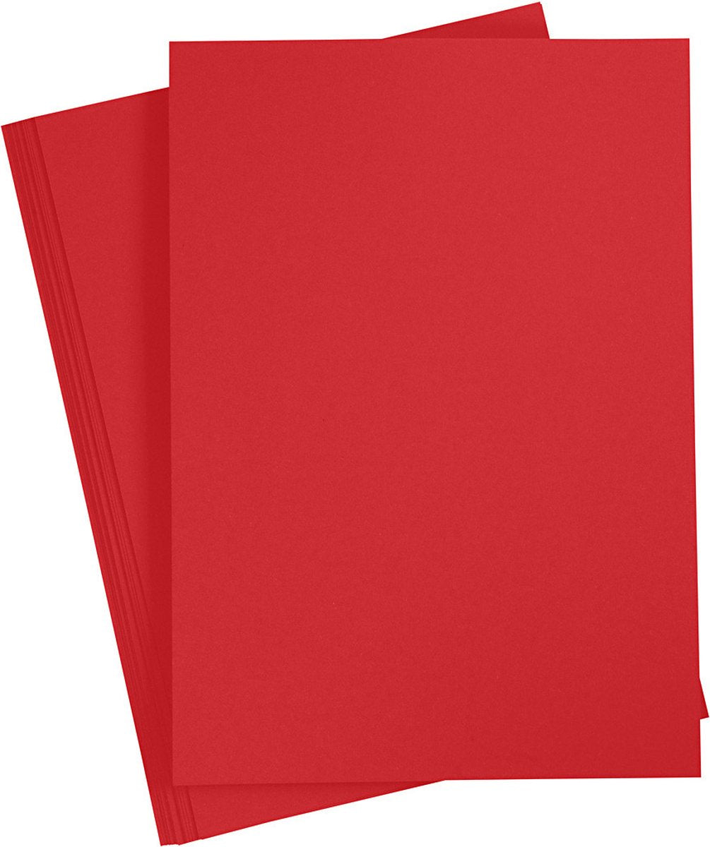 Creativ Company Farbkarton, A4, Blattgröße 210 x 297 mm, 180 g, Weihnachtsrot, 20 Blatt, 1 Karton