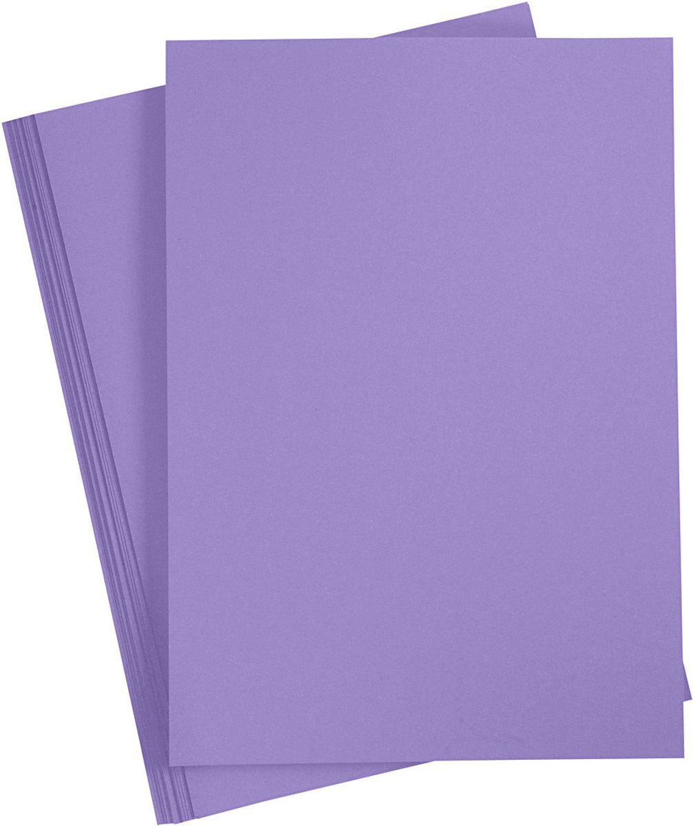 Creativ Company Farbkarton, A4, Blattgröße 210 x 297 mm, 180 g, lila, 20 Blatt, 1 Karton