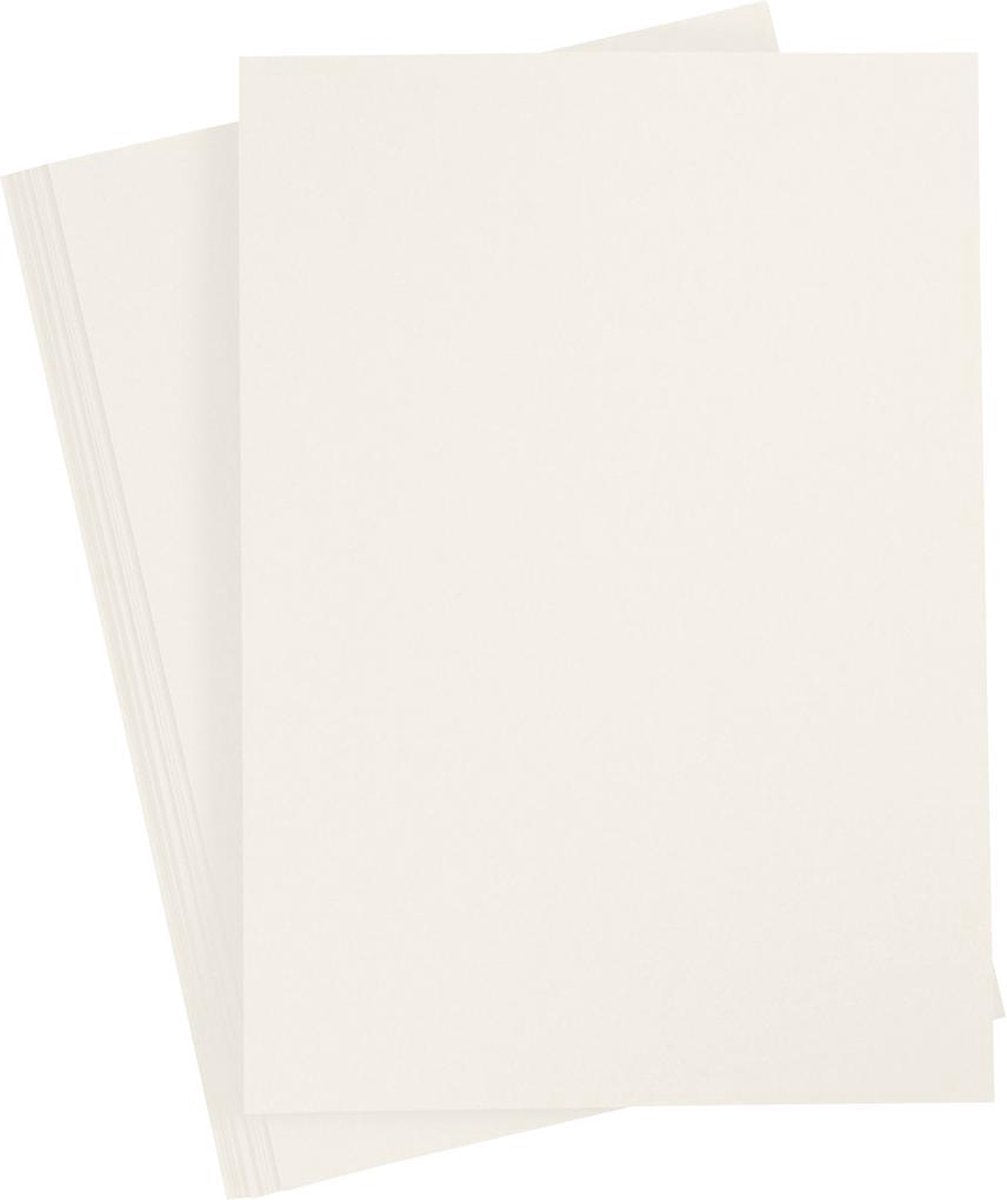 Creativ Company Papier, A4, Blattgröße 210 x 297 mm, 80 g/m², cremeweiß, 20 Blatt, 1 Karton