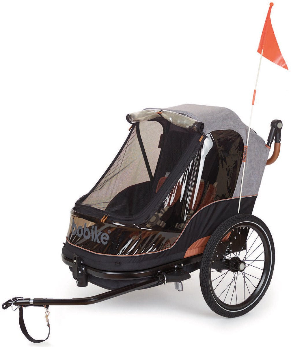Bobike Fahrradanhänger Moobe grau für 2 Kinder